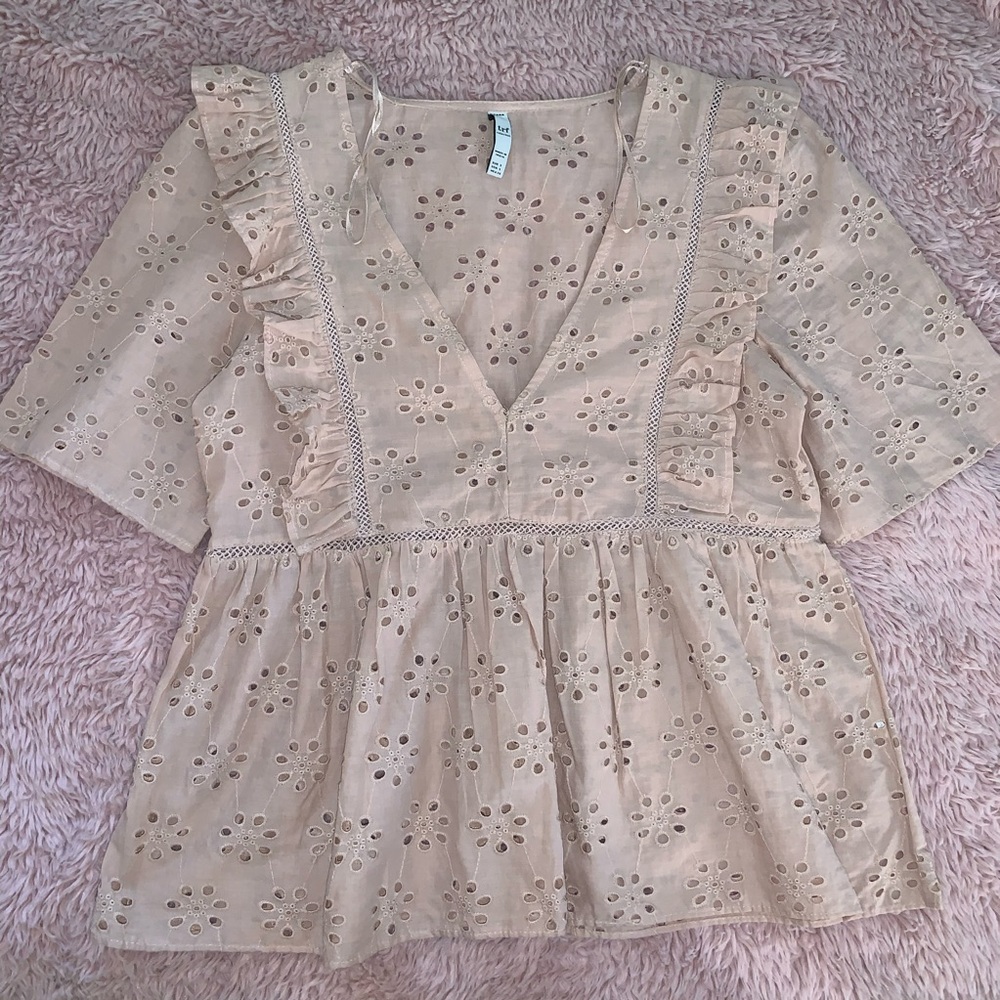 zara eyelet top